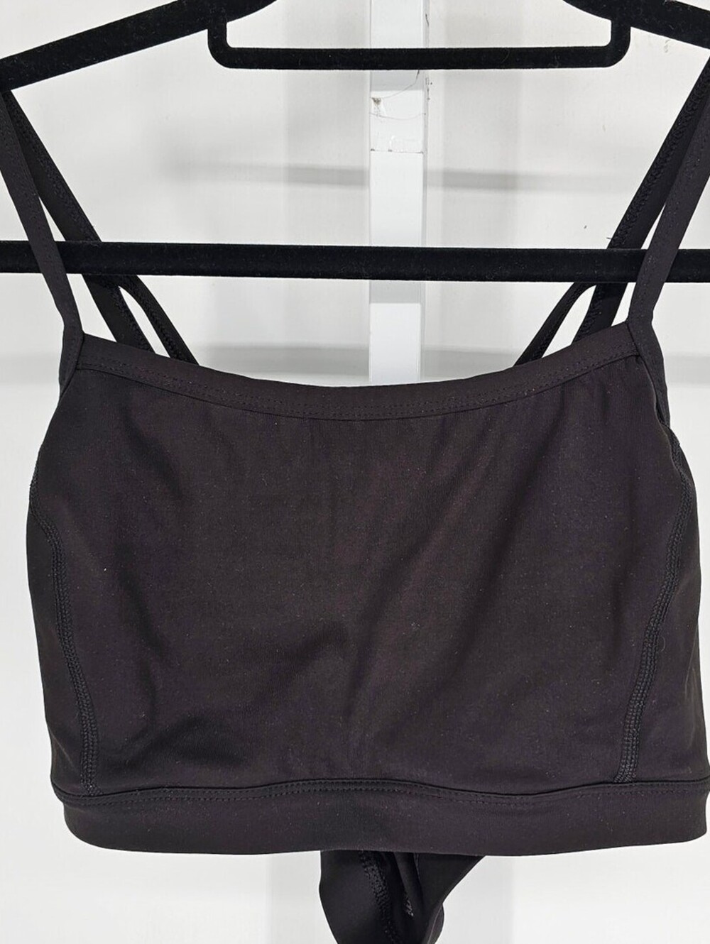 Athletic Works Womens Sz L (12-14) Medium Impact Sports Bra Black Strappy